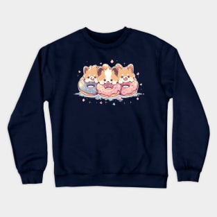 Kawaii Corgi with Donuts Crewneck Sweatshirt